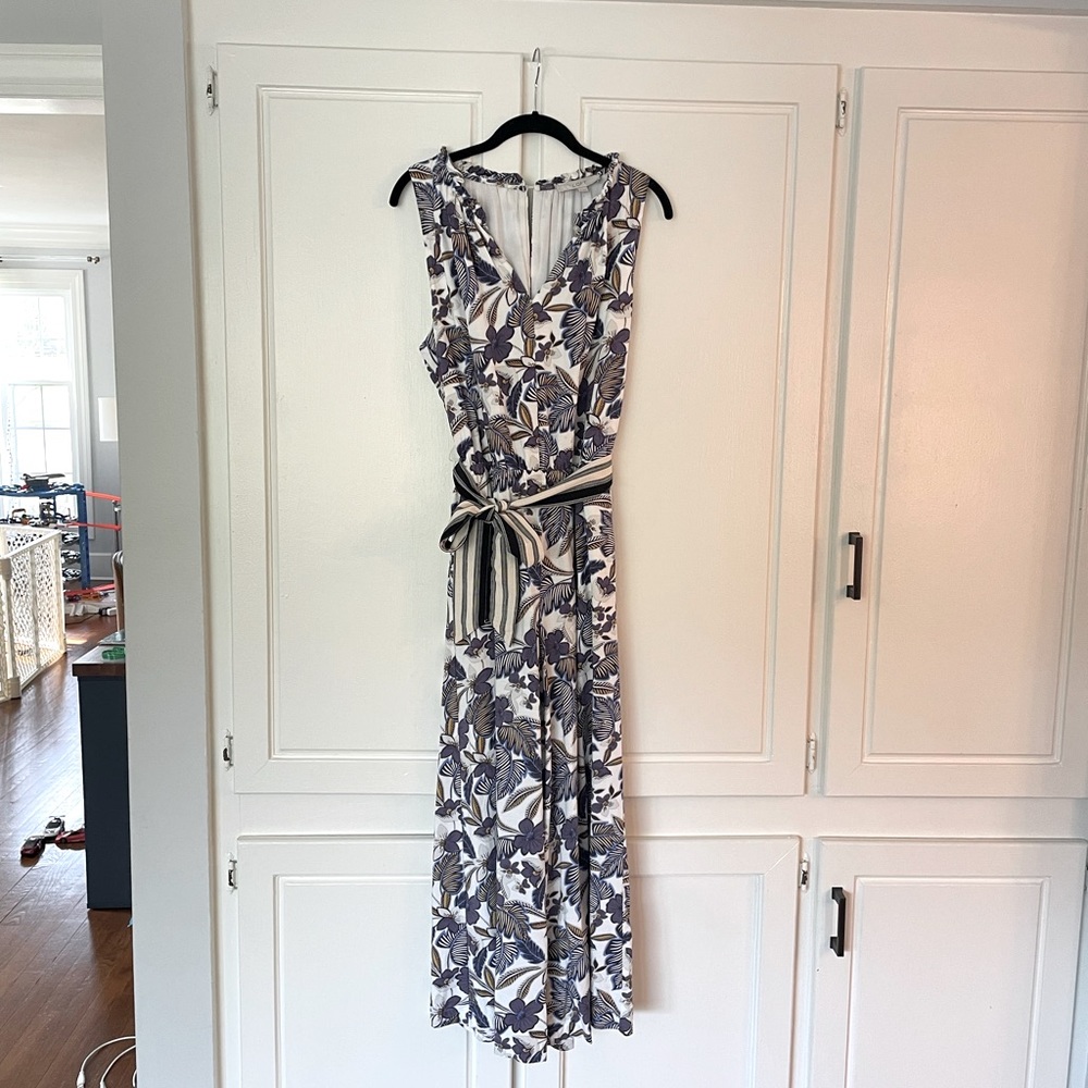 LOFT cropped wide leg jumpsuit size medium